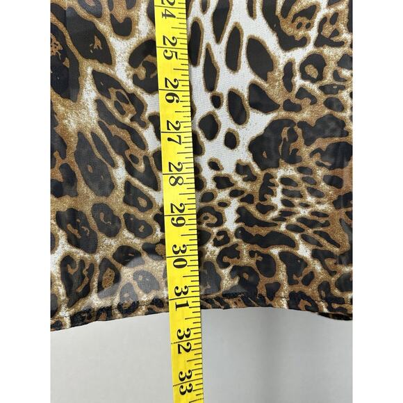 Kimono Women’s One Size Leopard Animal Print Semi Sheer Cardigan - Picture 7 of 7